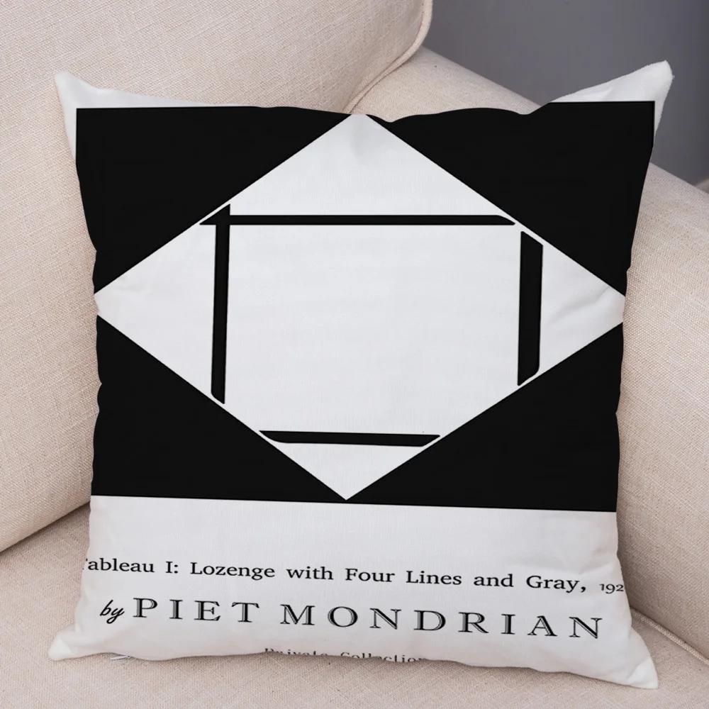 Piet Mondrian Geometric Line Color Block Pillowcase Soft Plush Throw Cushion Cover Decor Nordic Style Pillow Case for Sofa Home