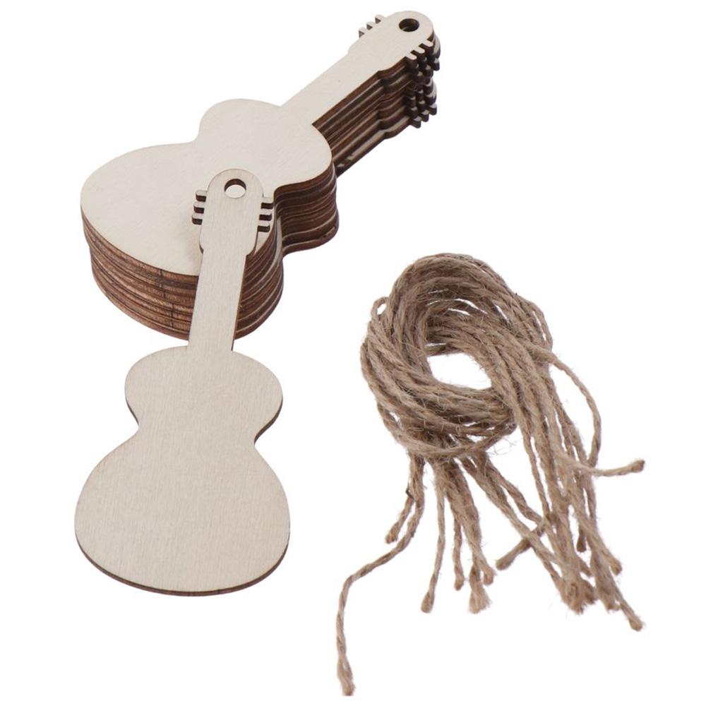 20pcs with Hanging Hole Unfinished Cutouts Guitar Shaped Gift Tags for Home Party Decor