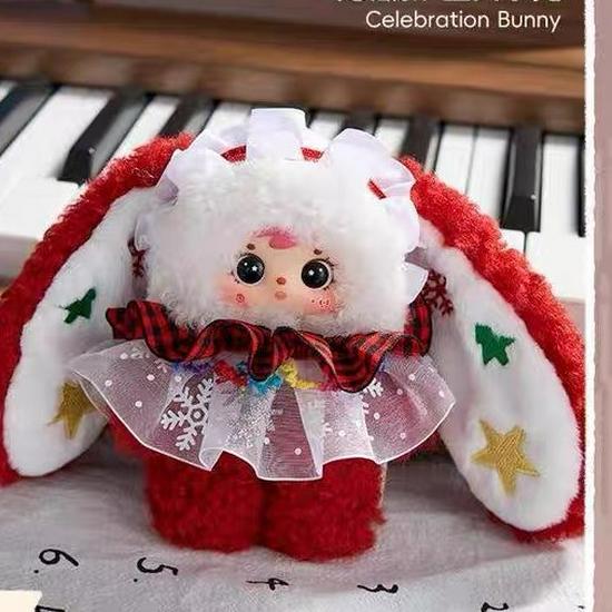 Samuel San Xiao Mao Snow Night Tea Party Silicone Plush Figurine Ornaments