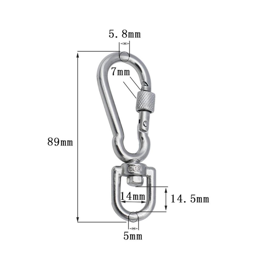 Portable Stainless Steel Snap Hooks Locking Quick Release Dog Leash Buckle Dog Leading Carabiner Clip For Dog Walking Camping