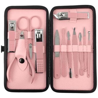 ECARLA - 12-in-1 Manicure and Pedicure Accessories Set In a Pink Case