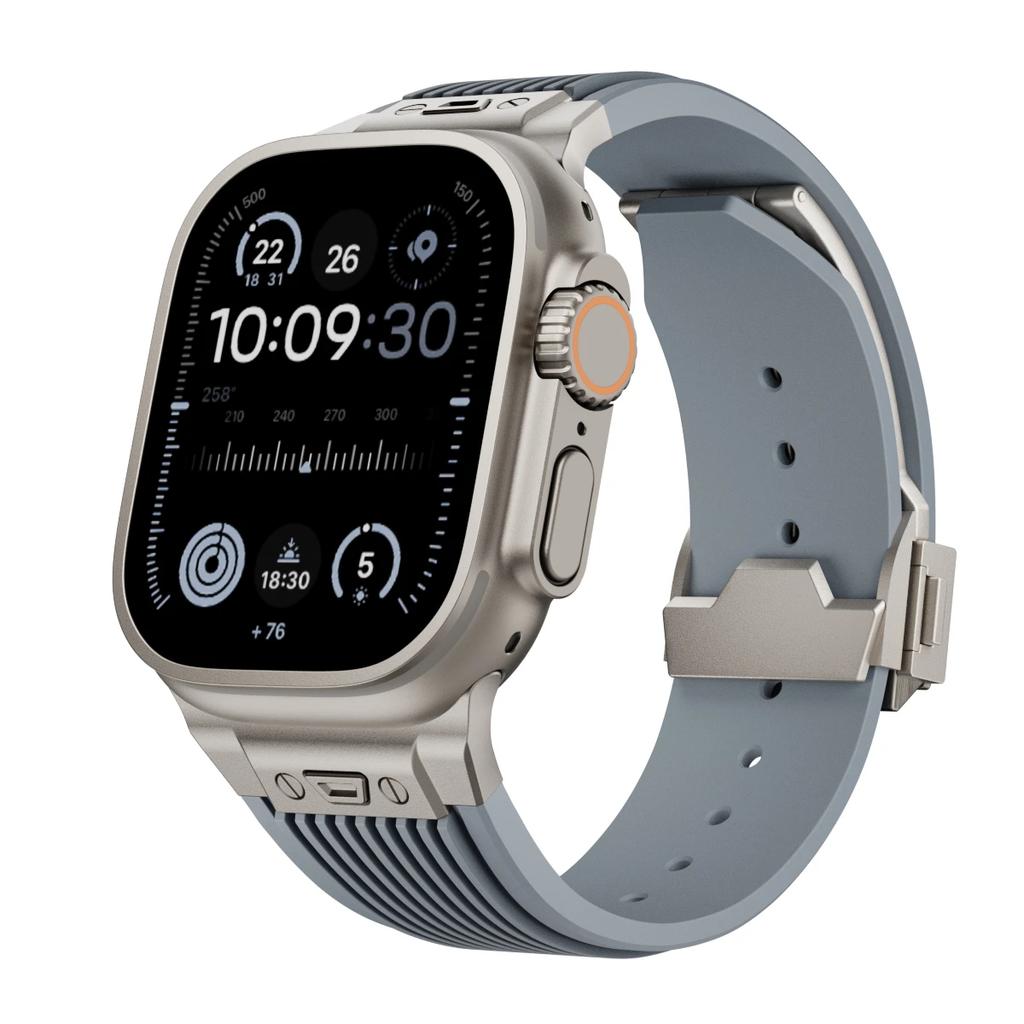 Мягкий силиконовый ремешок для Apple Watch Ultra 2 49 мм Серии 9 8 7 45 мм 44 мм Спортивный резиновый ремешок для iWatch 6 5 4 se 44 42 мм Браслет