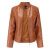2020 Spring/Autumn Women's Large-Size Stand-Up Collar PU Leather Jacket