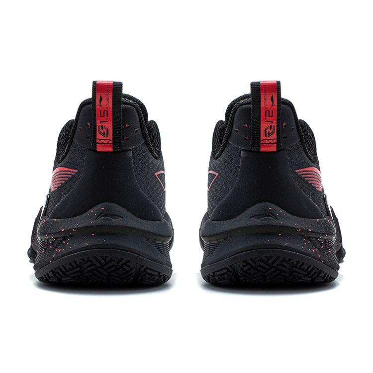 Lining Light Speed 1.5 Fabric Synthetic Leather Wear-Resistant Breathable Rebound Low-Top Basketball Shoes Men Sneakers Black Red ABAT101-4