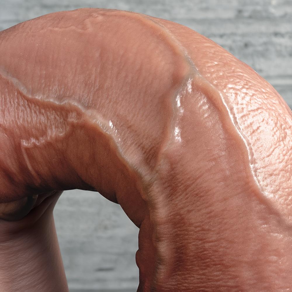 Дилдо - 9,4" Реалистичный дилдо из жидкого силикона с мощной присоской, мягкая двухслойная текстура, игрушка для анального и вагинального использования без рук для мужчин, женщин, пар