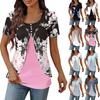 Рубашки для женщин, топы с короткими рукавами, нарядные летние повседневные блузки с круглым вырезом и нерегулярным подолом, футболки