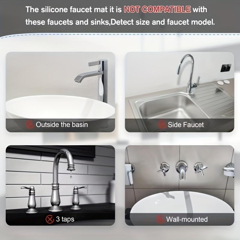 Силиконовый коврик для слива воды из-под крана, брызгозащищенный, водонепроницаемый, протектор основания кухонной/ванной раковины, прочный, нескользящий, термостойкий