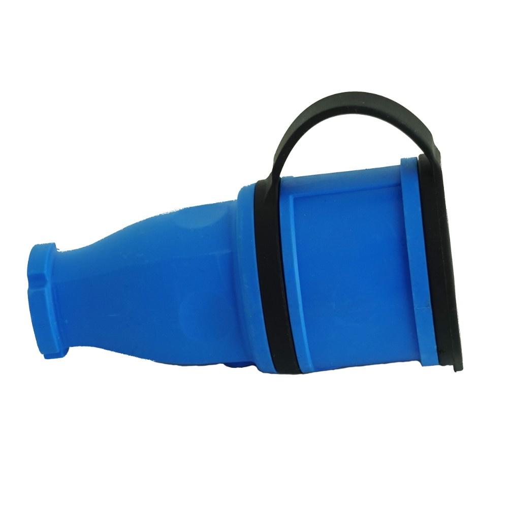 Portable Rubber Straight Socket 16A 230V Blue Hermetic Schuko