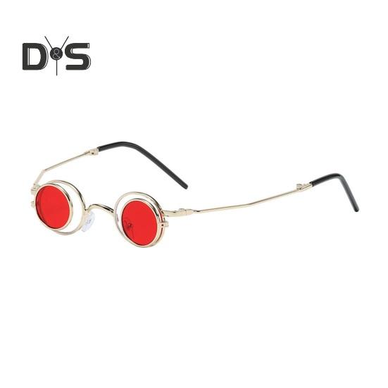 Круглые солнцезащитные очки с откидной оправой, маленькие круглые поляризованные очки для мужчин и женщин, ретро-панк, солнцезащитные очки UV400 для вечеринки в стиле рейв