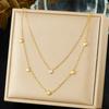 DIEYURO 316L Stainless Steel Simple versatile Zircon Geometry Flowers Bowknot Series Pendant Necklace Lady Classic Charm Jewelry