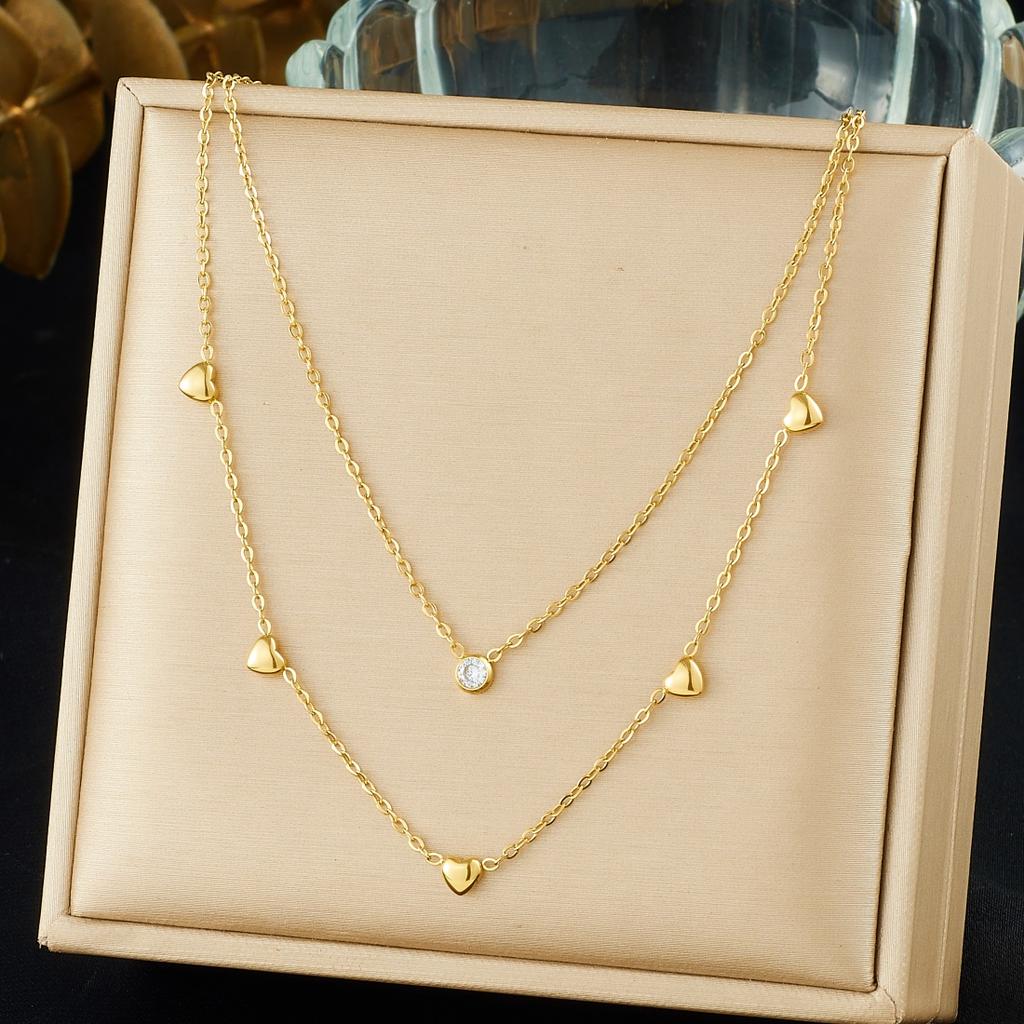 DIEYURO 316L Stainless Steel Simple versatile Zircon Geometry Flowers Bowknot Series Pendant Necklace Lady Classic Charm Jewelry