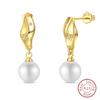 Luxury Golden Conch Starfish Pearl Ear Studs 925 Silver Butterfly Heart Shaped Pendants Pearl Earrings For Women Party Jewelry