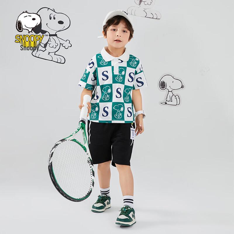 SNOOPY Детская повседневная рубашка-поло с коротким рукавом