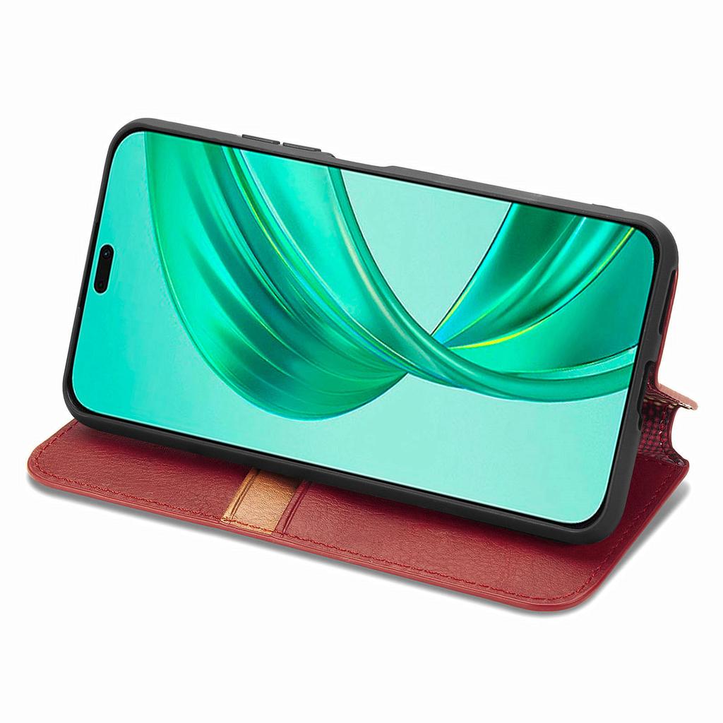 PU Leather Case For Honor X7c 4G/200 Smart 5G/Play 60 Plus 5G Rhombus Imprint Wallet Stand Phone Cover