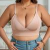 Thin High-elastic Smooth Triangle Cup No-rim Bra Fat Girl Big Chest Small Non-empty Cup Side Breast Underwear