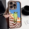Чехол для телефона с изображением милой лягушки из мультфильма для iPhone 15 Pro, чехол для iPhone 11 13 12 14 16 Pro Max XR XS X 7 8 Plus SE, мягкий чехол-бампер