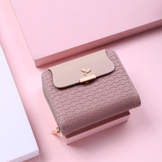 Aliwood модный женский кошелек с листьями на молнии большой емкости клатч брендовый кожаный мини-маленький кошелек для монет женский держатель для карт