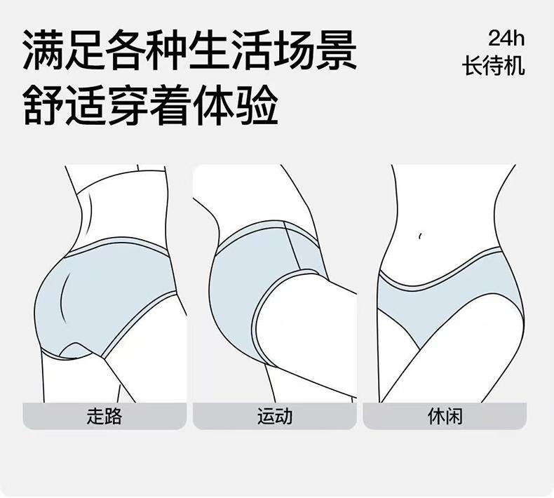 4-pack Ice Silk Mulberry Silk Small Floral Antibacterial Crotch Women's Underwear
