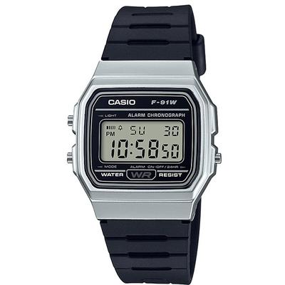 Унисекс F-91WM-7AJH (Стандартные часы) Часы Square Watch из черной смолы Digital