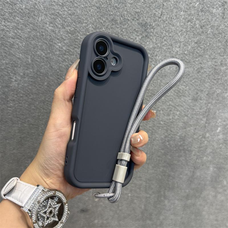 Чехол из мягкого силиконового каучука конфетного цвета для iPhone 16 15 14 Plus 13 12 11 Pro Max Матовый Ударопрочный Защита Камеры Ремешок Чехол