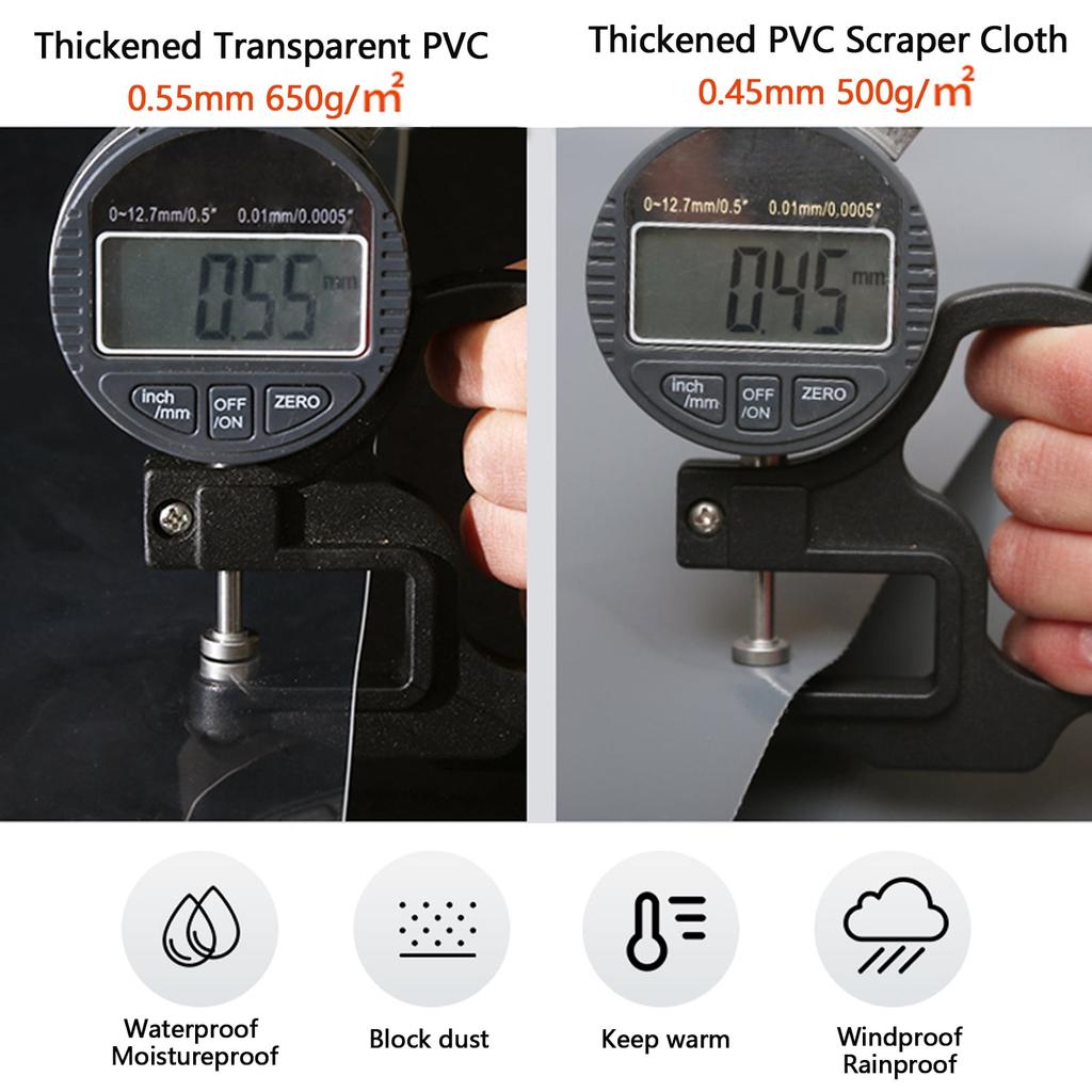 Clear Tarp Heavy-Duty PVC Vinyl Tarpaulin, 20Mil Transparent Waterproof Outdoor Tarps Cover