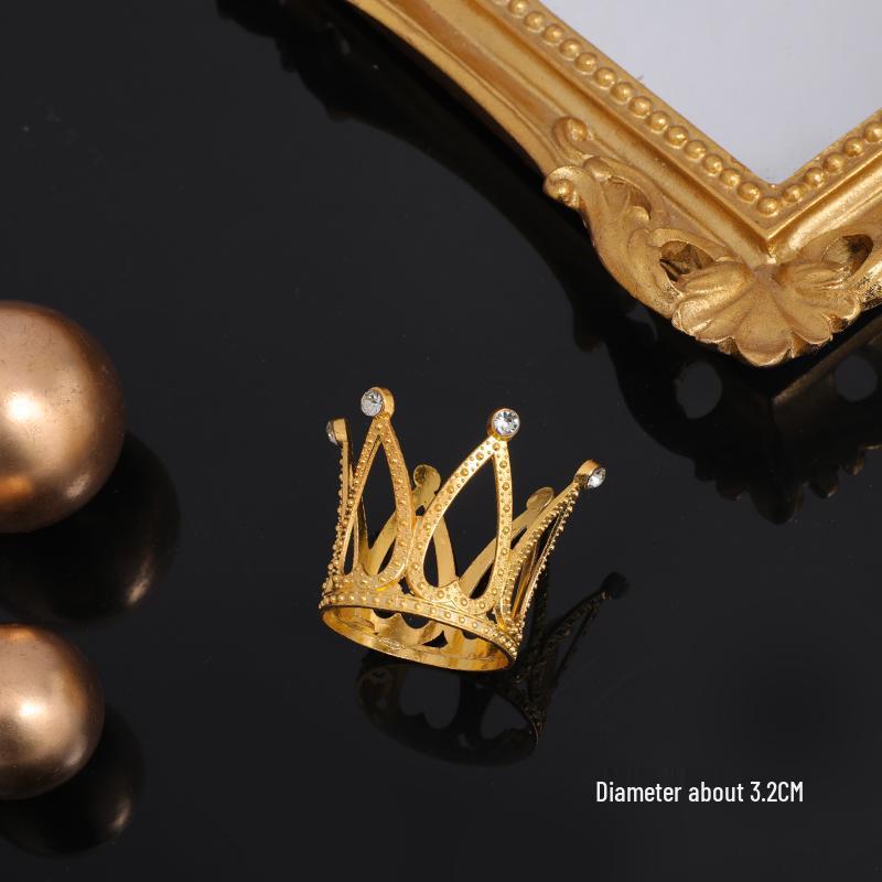 Mini Crystal Princess Crown Cake Topper for Girls' Birthday Dress-up