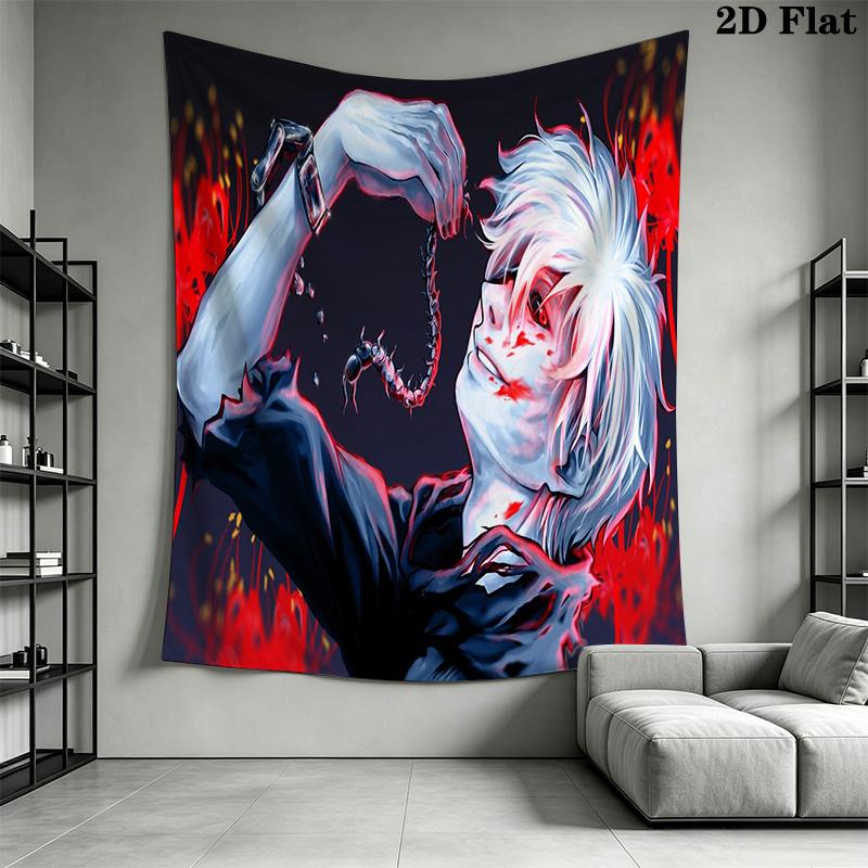 Tokyo Ghoul Kaneki'S Struggle Tapestry Fashion Print Background Cloth Soft Wall Decoration Work Of Art