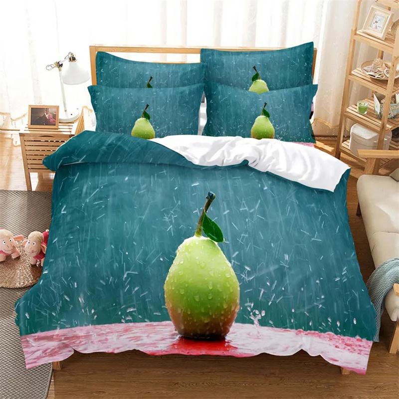 3D Summer Tropical Fruit Duvet Cover with Pillowcase King Full Size Queen Double Bed Quilt Case Linens Single Twin Bedding Sets