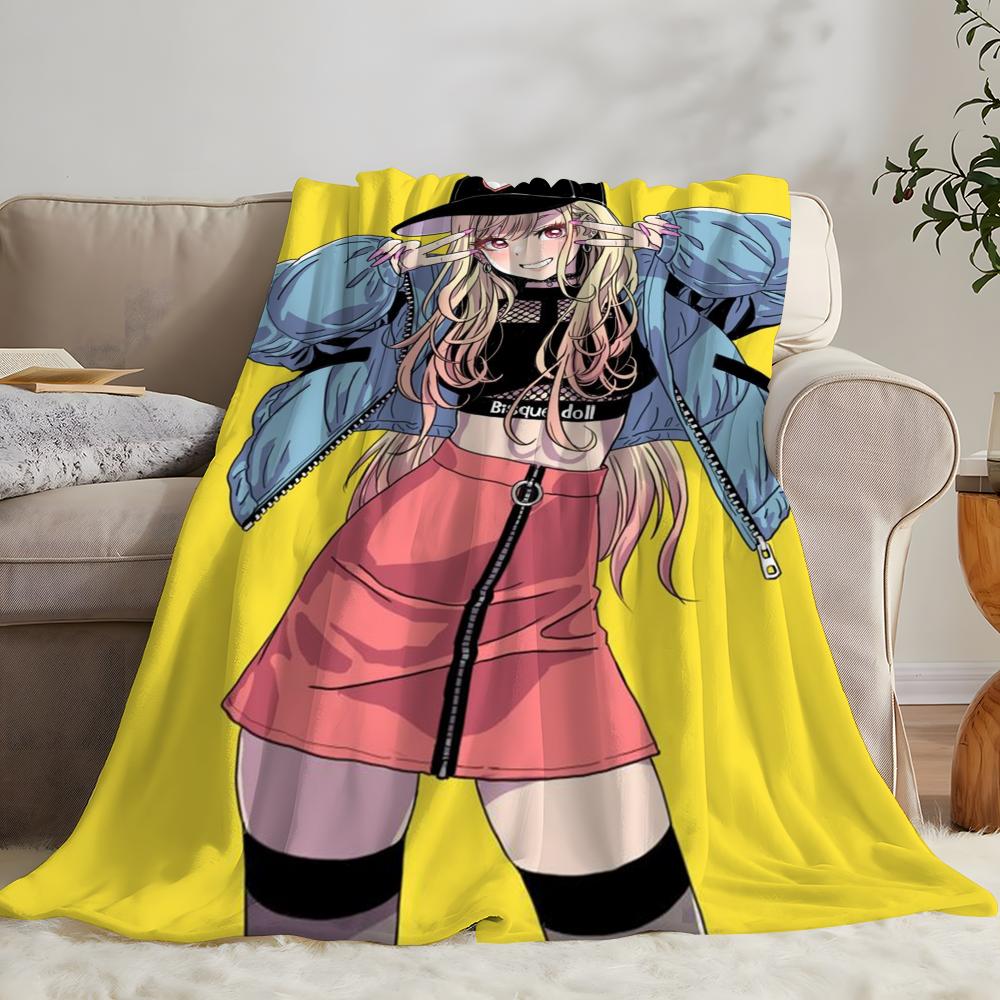 Anime Kitagawa Marin Throw Flannel Throw Blanket: Soft Kid-Friendly Warm Anti-Static All Season Washable Couch Bed Home