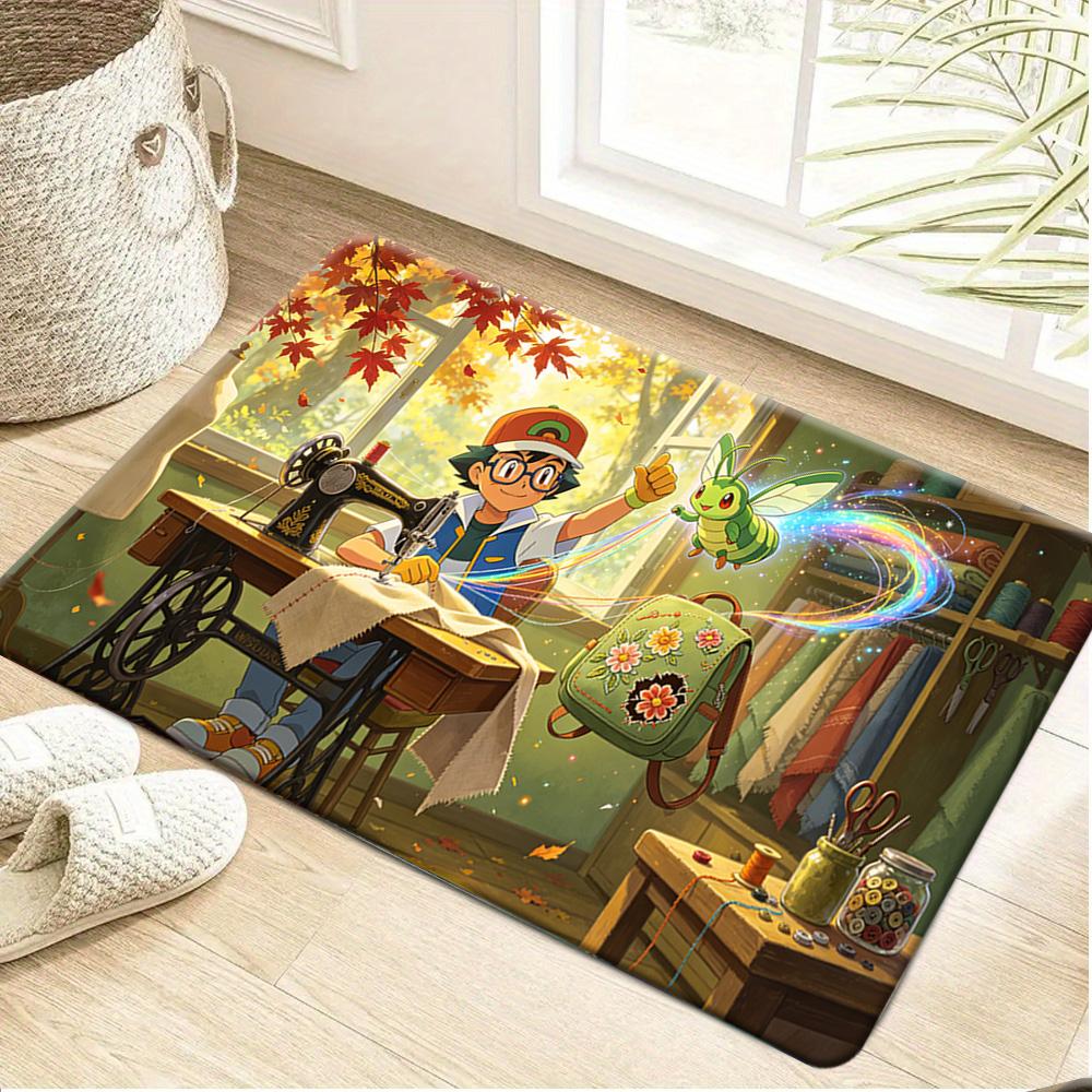 Pokemon Lucario Aura Sphere Print Non-Slip Floor Mat Doormat