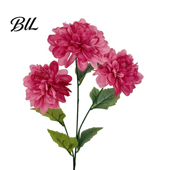 Silk Floral Arrangements Artificial 3 Head Dahlia Flowers, Realistic Fabric Arrangement, Long Stem Fake Dahlias Adjustable Flowers for Home