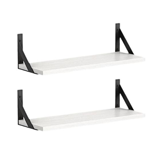 2 шт. настенный стеллаж для хранения вещей большая плавающая полка грузоподъемность 40 фунтов простая установка деревянный держатель для хранения