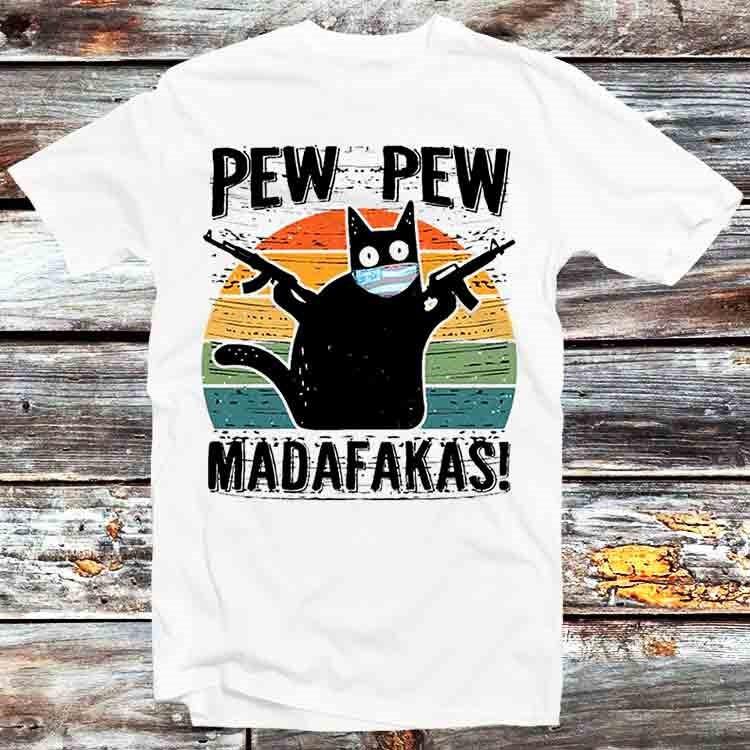 Пиу Пиу Мадафакас Мем Маска для лица кошки Футболка B665