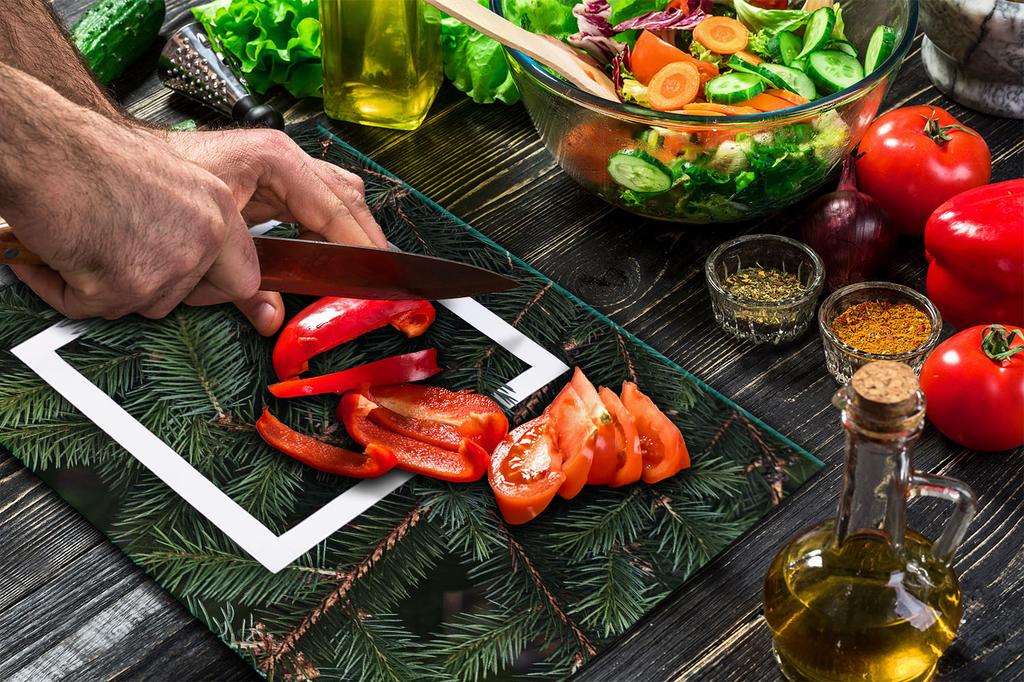 GLASS PLATE CUTTING BOARD 52x40 TREE