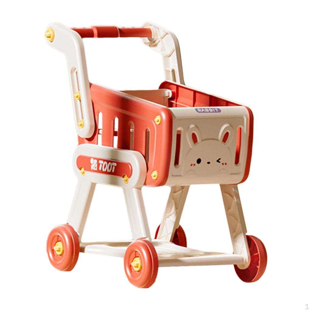 Kids Shopping Cart Pretend Grocery Supermarket Toy Interactive Early Learing Role Playing