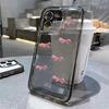 Розовый Бант Мягкий Силиконовый Чехол Для Телефона Для iPhone 15 Pro Max Чехол iPhone 14 13 12 11 XS XR X 7 8 Plus 15 Прозрачный Ударопрочный Чехол