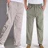 Summer Men Plus Size Casual Harem Pants Vintage Loose Cotton Linen  Pants Men Elastic Waist Panta Lones Trousers