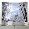 Рождественский гобелен на стене, природный белый лес, снежный настенный большой гобелен для вечеринки, гостиной, спальни, общежития, домашний декор