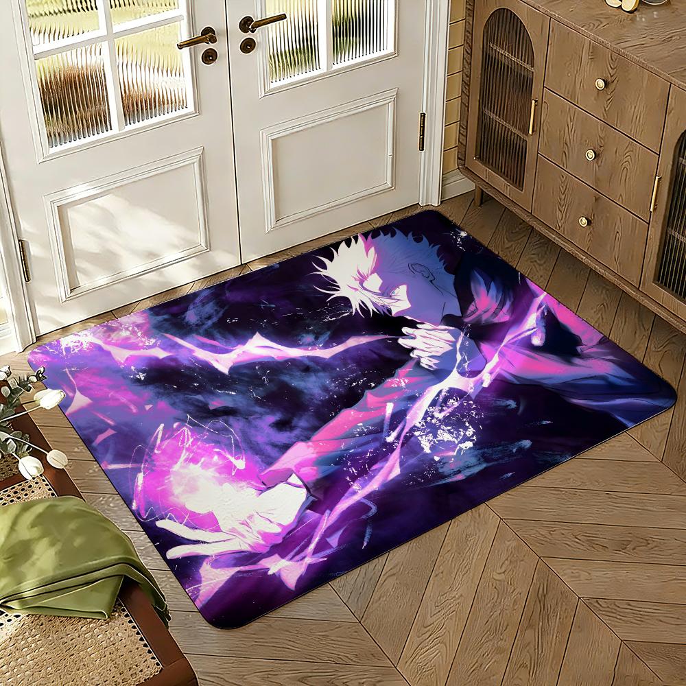 Jujutsu-Kaisens Anime Floor Mat Soft Thickened Absorbent Non-Slip Bedroom Living Room Door Mat Home Decor Flannel Rugs