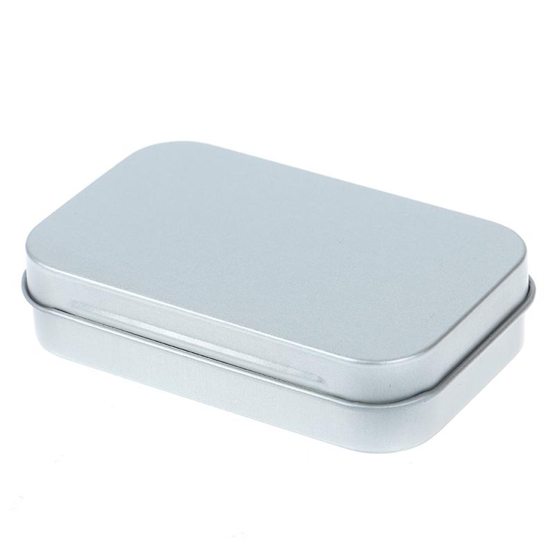 1 шт., маленькая пустая металлическая жестяная серебряная флип-коробка для хранения, органайзер