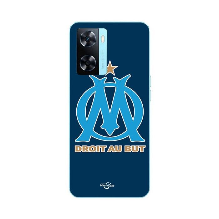 Coque pour Oppo A57s 4G logo om olympique de marseille bleu Fond