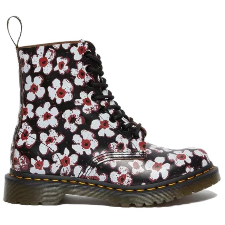 Dr. Martens 1460 Pascal Fashion Versatile Boots Women Boots Black White 26456002