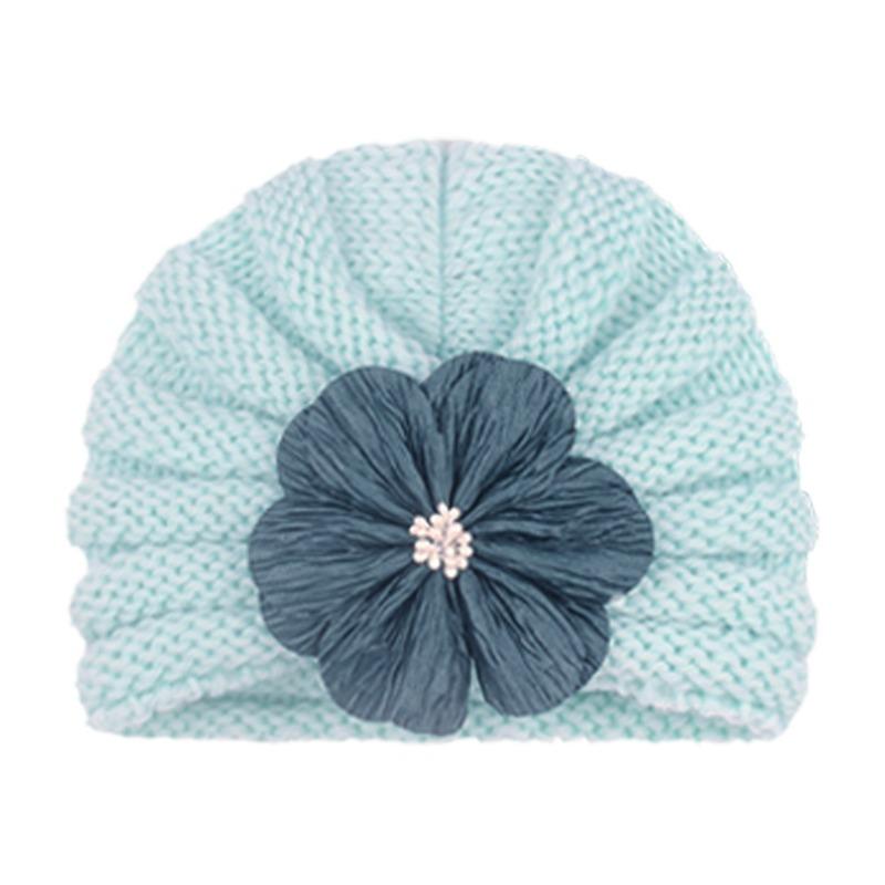 Baby Pullover Hat, Solid Color Flower Baby Hat, Autumn and Winter Warm and Comfortable Children's Knitted Hat