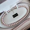 Luxury Rose Purple Pearl Beads Chain Necklace For 2024 Korean Edition Elegant Jewelry Women's Sexy Clavicle Chain Accessories