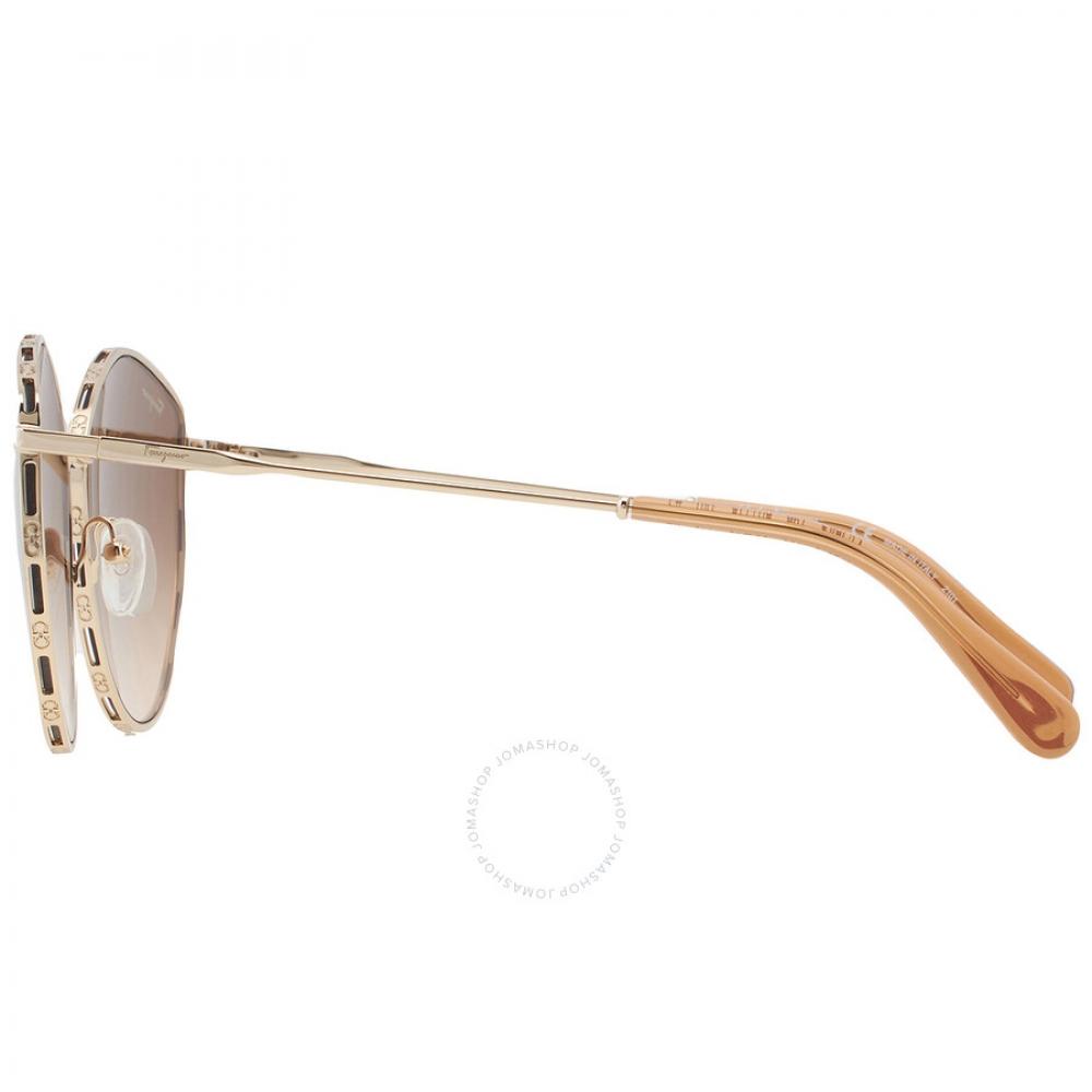 Salvatore Ferragamo Brown Gradient Irregular Ladies Sunglasses Sf264s 796 60