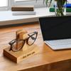 Деревянная подставка ручной работы, Подставка для очков, Настольная подставка для очков, Твердая персонализированная подставка