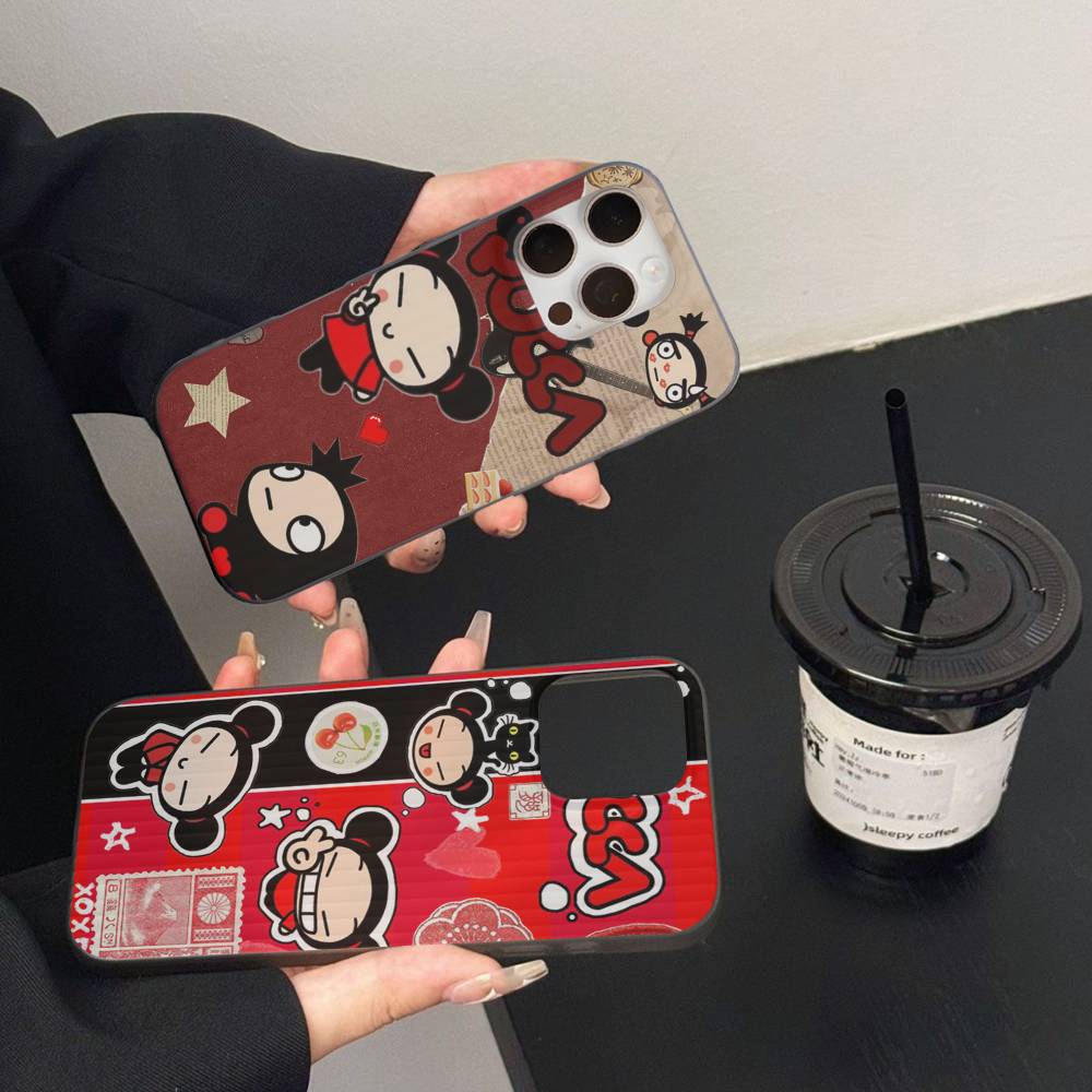 Popular Animation P-Pucca Phone Case For IPhone 17 16 15 11 12 13 14 Pro Max Soft Corrugated Silicone Cover Case
