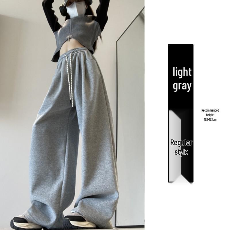 Белые брюки с высокой посадкой и широкими штанинами: Весна/Осень 2025 - Утягивающие, Свободные, Трикотажные брюки в пол для женщин