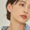 925 Серебряные плиссированные серьги-гвоздики Простые геометрические серьги-аксессуары для женщин Металлические серьги Подарок для дамы