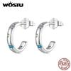 925 Sterling Silver Simple Colorful Zircon Earrings for Women Gift Fashion Jewelry